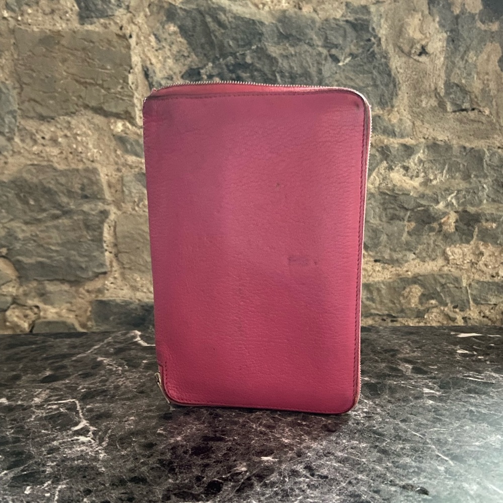 Authentic Hermes pink Azap organizer wallet
